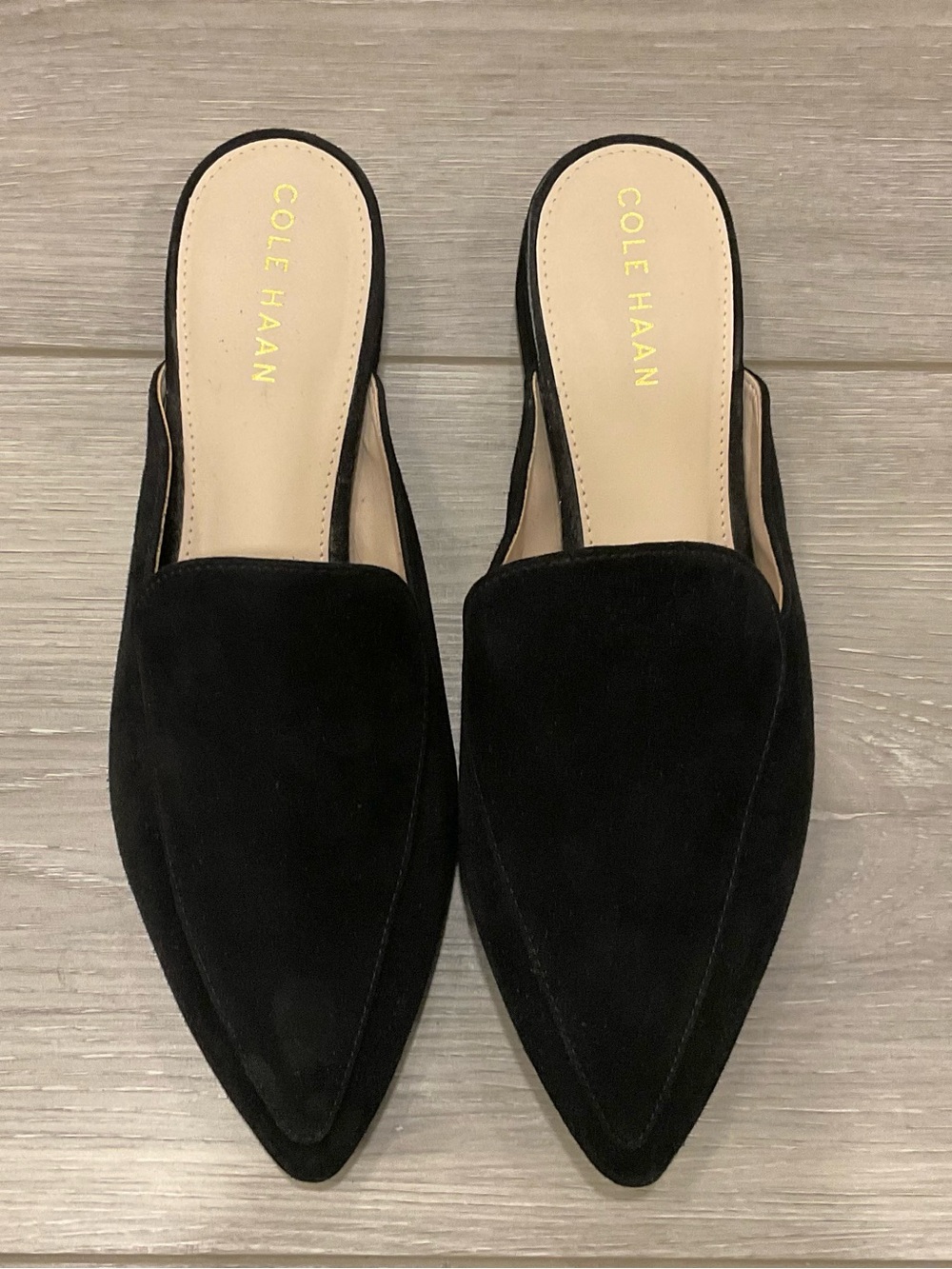 COLE HAAN Piper Mule in Black Suede Size 7 NEW